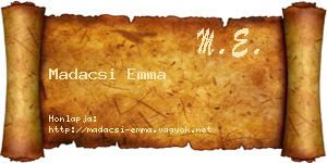 Madacsi Emma névjegykártya