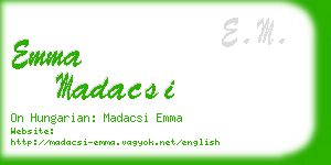 emma madacsi business card